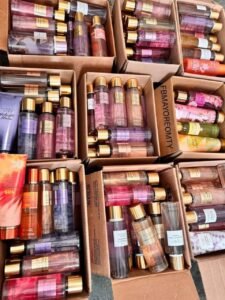 Pallet of Victorias secret cream spray lotion