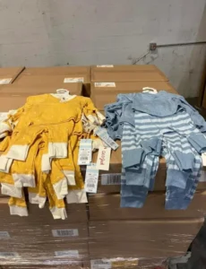 Assorted clothing merchandise – mens, womens, children.